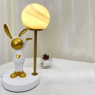Creative Cute Rabbit Globe Glass Shade Metal Table Lamp Zawala Image - 15