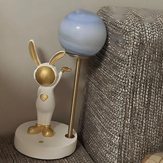 Creative Cute Rabbit Globe Glass Shade Metal Table Lamp Zawala Image - 16