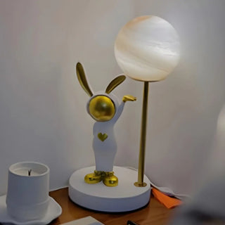 Creative Cute Rabbit Globe Glass Shade Metal Table Lamp Zawala Image - 18