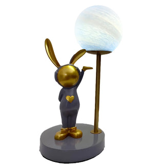 Creative Cute Rabbit Globe Glass Shade Metal Table Lamp Zawala Image - 23