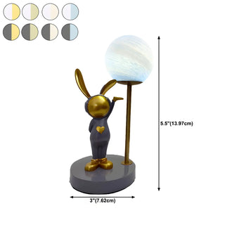 Creative Cute Rabbit Globe Glass Shade Metal Table Lamp Zawala #size