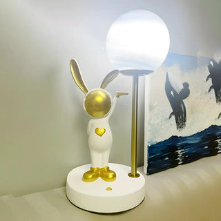 Creative Cute Rabbit Globe Glass Shade Metal Table Lamp Zawala Image - 8