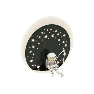Kid's Room Astronaut Starry Design Round Wall Sconce Zawala Image - 12