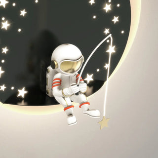 Kid's Room Astronaut Starry Design Round Wall Sconce Zawala Image - 17