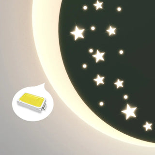 Kid's Room Astronaut Starry Design Round Wall Sconce Zawala Image - 18