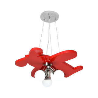 ZOWALA - Blue Airplane Metal 3-Light Acrylic Kids Room Chandelier Image - 12