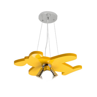 ZOWALA - Blue Airplane Metal 3-Light Acrylic Kids Room Chandelier Image - 9