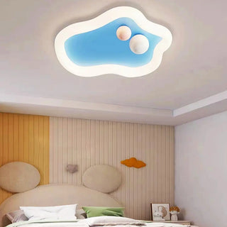 ZOWALA - Kids Bedroom Pink Cloud Flush Mount Ceiling Light Image - 1