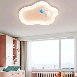 ZOWALA - Kids Bedroom Pink Cloud Flush Mount Ceiling Light Image - 2