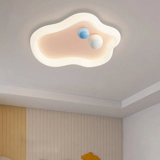 ZOWALA - Kids Bedroom Pink Cloud Flush Mount Ceiling Light Image - 4