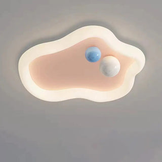 ZOWALA - Kids Bedroom Pink Cloud Flush Mount Ceiling Light Image - 5