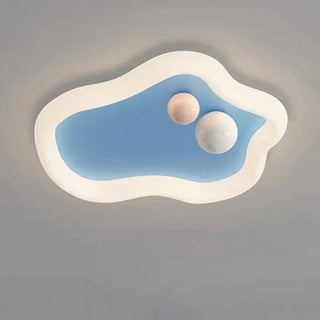 ZOWALA - Kids Bedroom Pink Cloud Flush Mount Ceiling Light Image - 6