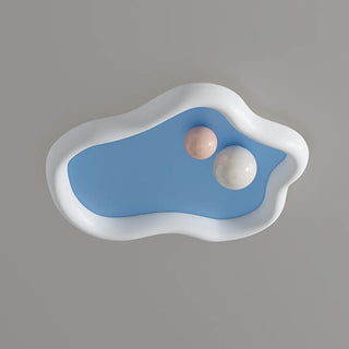 ZOWALA - Kids Bedroom Pink Cloud Flush Mount Ceiling Light Image - 8