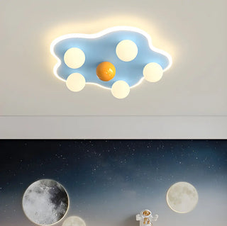 Kids Room Blue Cloud Flush Mount Ceiling Light 6-Light Zawala Image - 1