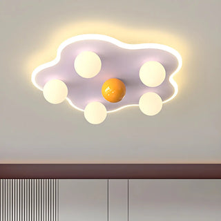 Kids Room Blue Cloud Flush Mount Ceiling Light 6-Light Zawala Image - 3