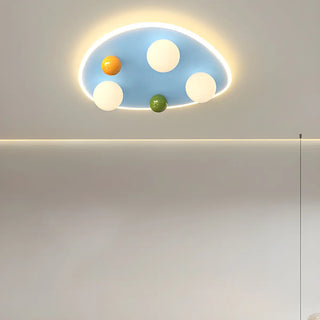 Kids Room Blue Cloud Flush Mount Ceiling Light 6-Light Zawala Image - 5