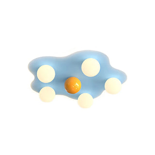Kids Room Blue Cloud Flush Mount Ceiling Light 6-Light Zawala Image - 9