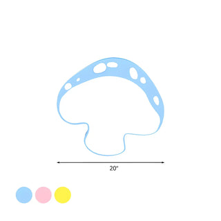 ZOWALA - Kids Blue Mushroom LED Flush Mount Light Image - 12