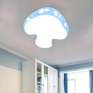 ZOWALA - Kids Blue Mushroom LED Flush Mount Light Image - 2