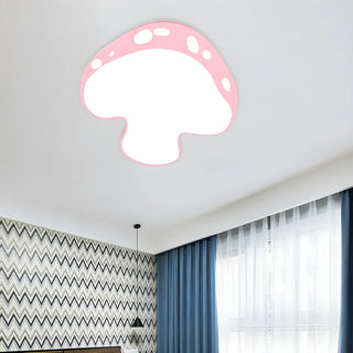 ZOWALA - Kids Blue Mushroom LED Flush Mount Light Image - 5