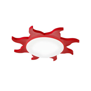 ZOWALA - Kids Cartoon Blue Sun-Shaped Acrylic Flush Mount Light Image - 10