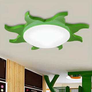 ZOWALA - Kids Cartoon Blue Sun-Shaped Acrylic Flush Mount Light Image - 3