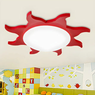 ZOWALA - Kids Cartoon Blue Sun-Shaped Acrylic Flush Mount Light Image - 5