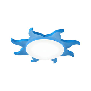 ZOWALA - Kids Cartoon Blue Sun-Shaped Acrylic Flush Mount Light Image - 6