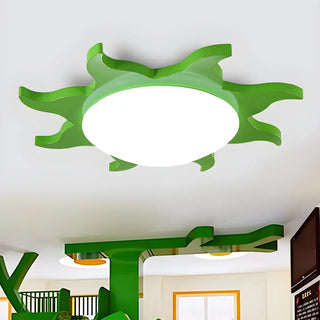 ZOWALA - Kids Cartoon Blue Sun-Shaped Acrylic Flush Mount Light Image - 13