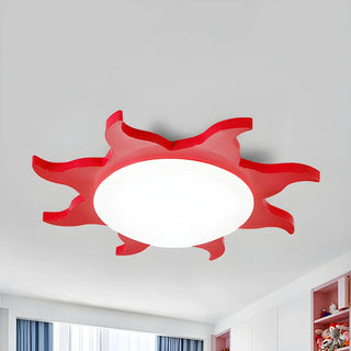 ZOWALA - Kids Cartoon Blue Sun-Shaped Acrylic Flush Mount Light Image - 9