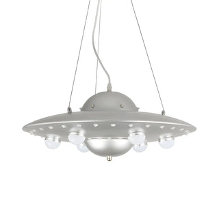 ZOWALA - UFO Metal Kids Bedroom Blue Small LED Kids Chandelier Image - 12
