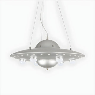 ZOWALA - UFO Metal Kids Bedroom Blue Small LED Kids Chandelier Image - 13