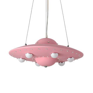 ZOWALA - UFO Metal Kids Bedroom Blue Small LED Kids Chandelier Image - 14