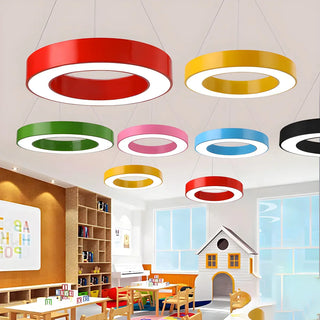 Colorful Circular Pendant Light for Playroom Kids Room Zawala Image - 2