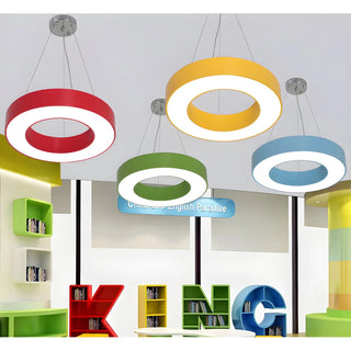 Colorful Circular Pendant Light for Playroom Kids Room Zawala Image - 3