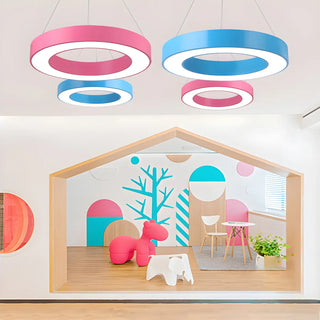 Colorful Circular Pendant Light for Playroom Kids Room Zawala Image - 4