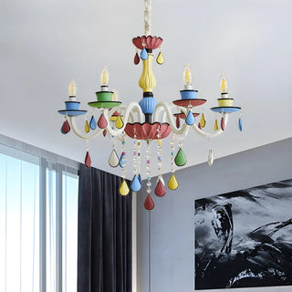 ZOWALA - Candelabra Crystal Living Room Colorful Kids Chandelier Image - 4