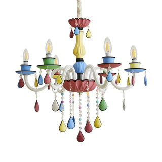 ZOWALA - Candelabra Crystal Living Room Colorful Kids Chandelier Image - 7