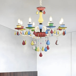 ZOWALA - Candelabra Crystal Living Room Colorful Kids Chandelier Image - 8