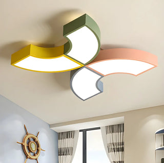 Kids Colorful Splicing Round Flush Mount Ceiling Light Zawala Image - 5