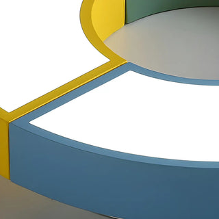 Kids Colorful Splicing Round Flush Mount Ceiling Light Zawala Image - 8