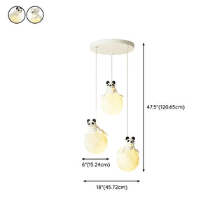 Cute Bear White Acrylic Children Room Pendant Light Zawala Image - 14