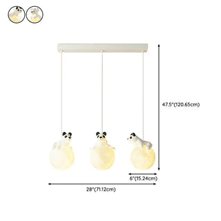Cute Bear White Acrylic Children Room Pendant Light Zawala Image - 15