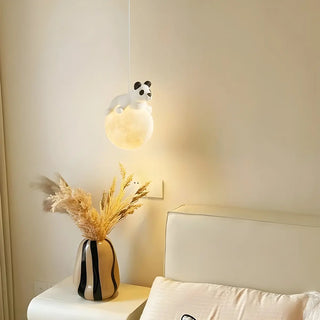 Cute Bear White Acrylic Children Room Pendant Light Zawala Image - 5