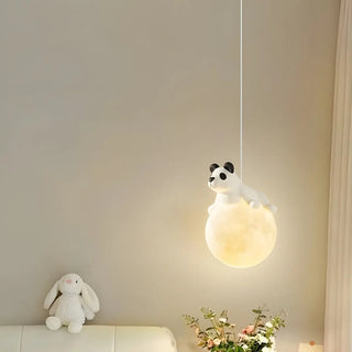Cute Bear White Acrylic Children Room Pendant Light Zawala Image - 7
