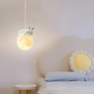 ZOWALA - Cute Bear Globe Kids Children Room Pendant Light Image - 3