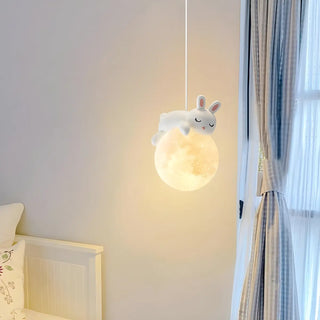 ZOWALA - Cute Bear Globe Kids Children Room Pendant Light Image - 5