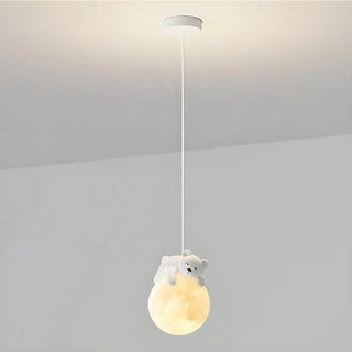 ZOWALA - Cute Bear Globe Kids Children Room Pendant Light Image - 8