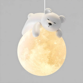 ZOWALA - Cute Bear Globe Kids Children Room Pendant Light Image - 9