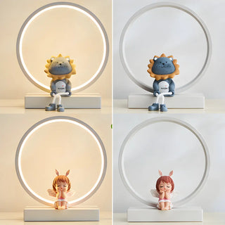 Simple Angel Design Circular LED  Night Table Lamp Zawala Image - 12